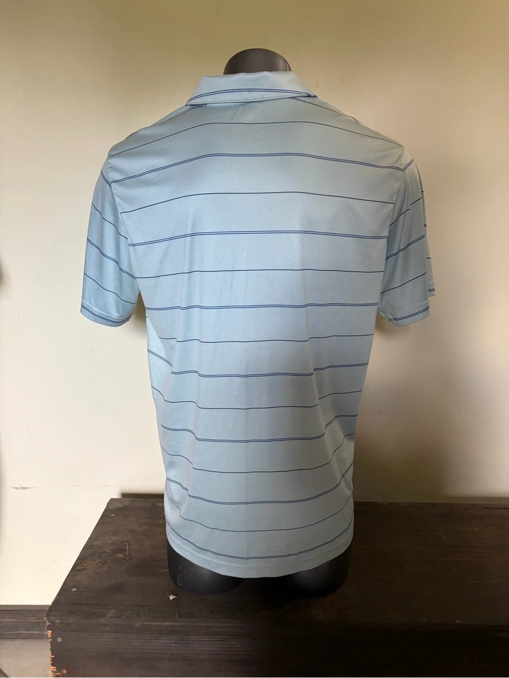 Adidas golf polo shirt men’s extra large blue striped performance top